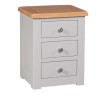 Diamond Grey Painted 3 Drawer Bedside Chest