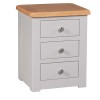 Diamond Grey Painted 3 Drawer Bedside Chest
