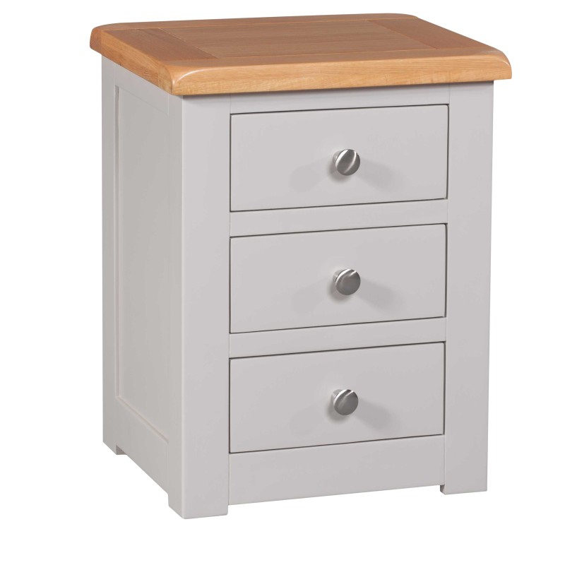 Diamond Grey Painted 3 Drawer Bedside Chest