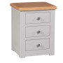 Diamond Grey Painted 3 Drawer Bedside Chest