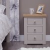 Diamond Grey Painted 3 Drawer Bedside Chest