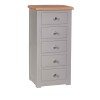 Diamond Grey Painted 5 Drawer Tallboy Chest of Drawers