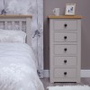 Diamond Grey Painted 5 Drawer Tallboy Chest of Drawers