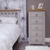 Diamond Grey Painted 5 Drawer Tallboy Chest of Drawers