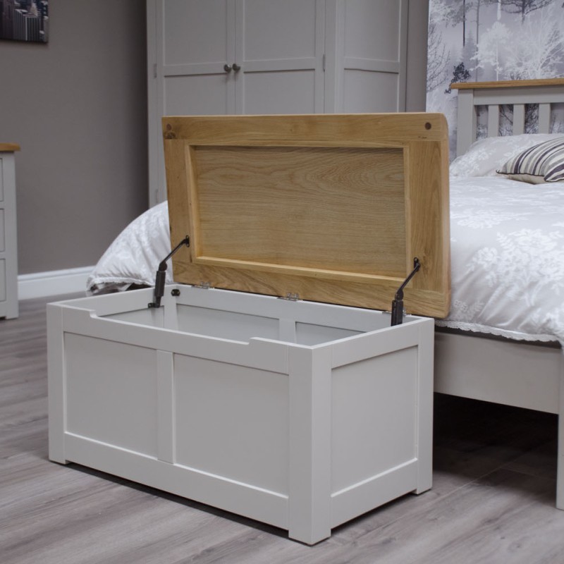 Diamond Grey Painted Blanket Box