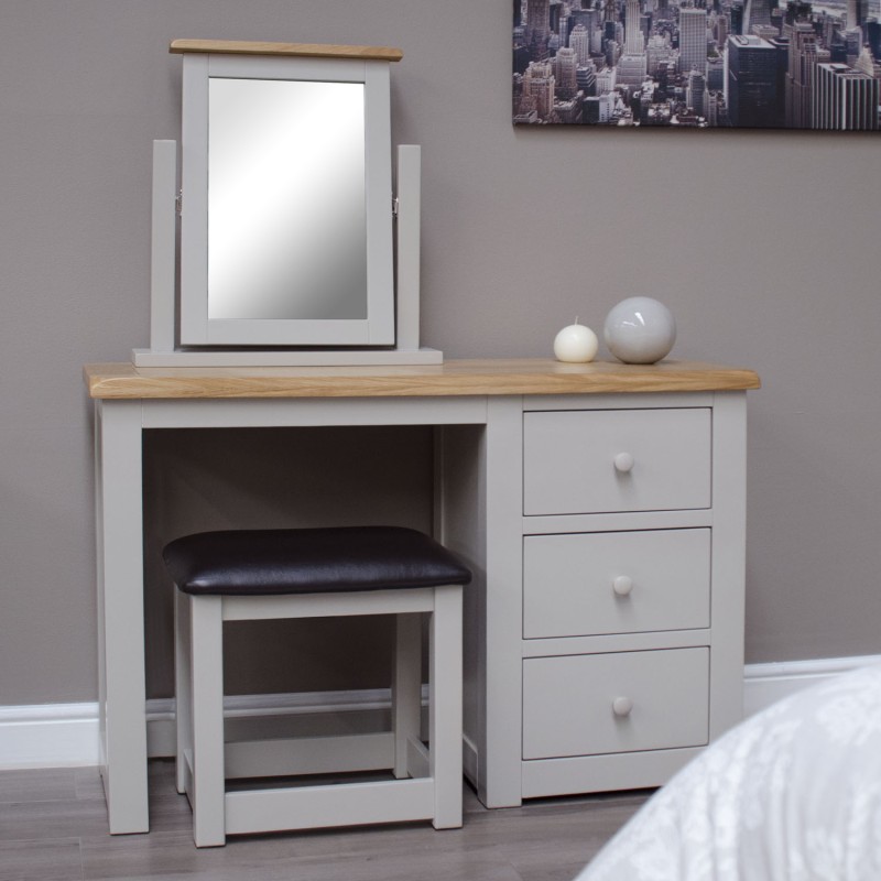 Diamond Grey Painted Dressing Table & Stool