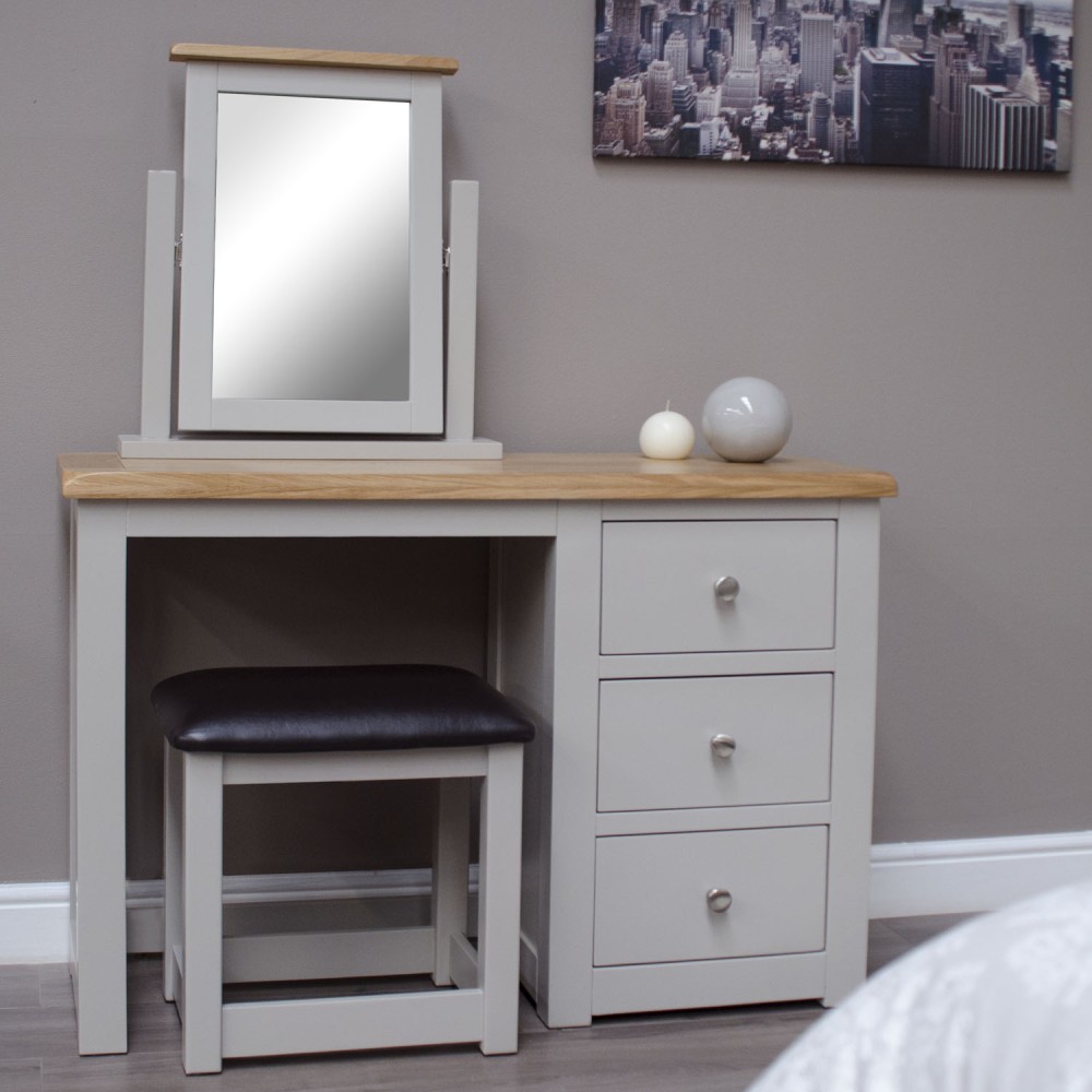 Diamond Grey Painted Dressing Table & Stool
