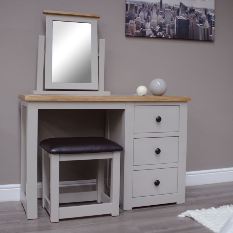 Diamond Grey Painted Dressing Table & Stool