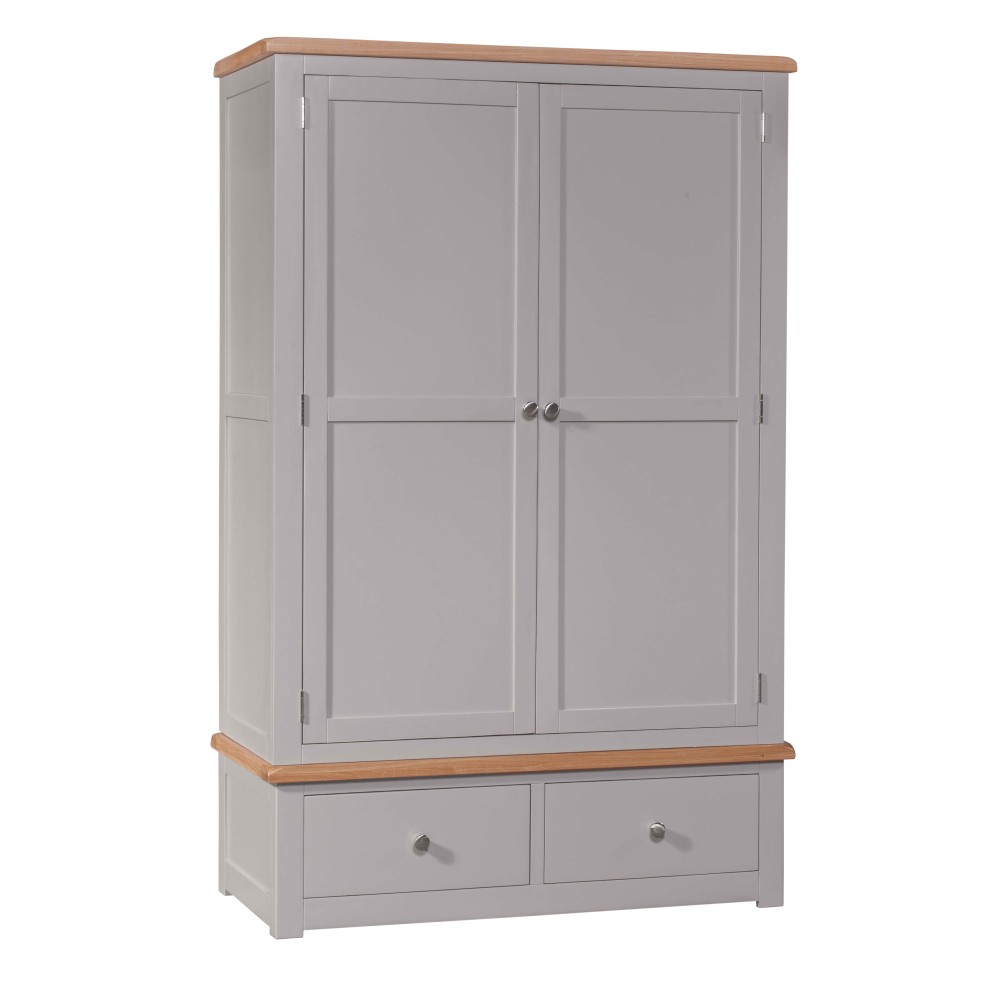 Diamond Grey Painted Gents Double Wardrobe