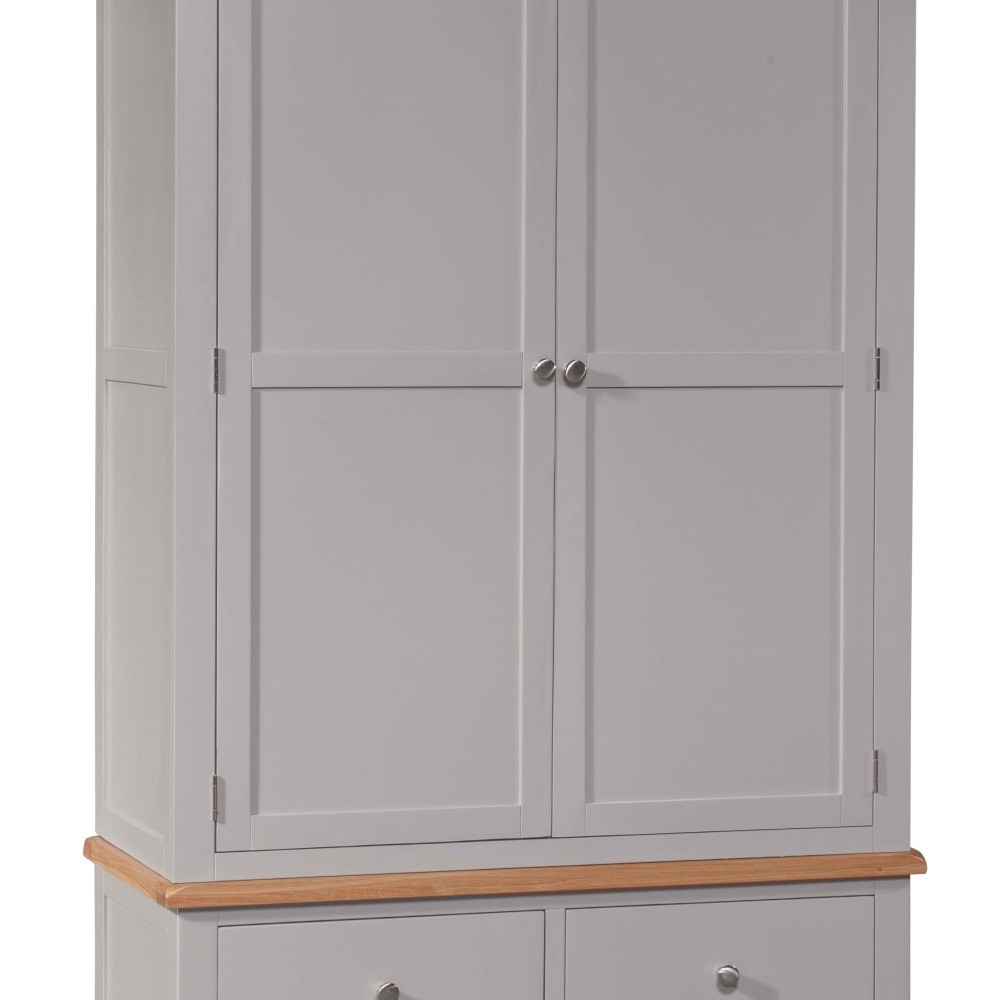 Diamond Grey Painted Gents Double Wardrobe