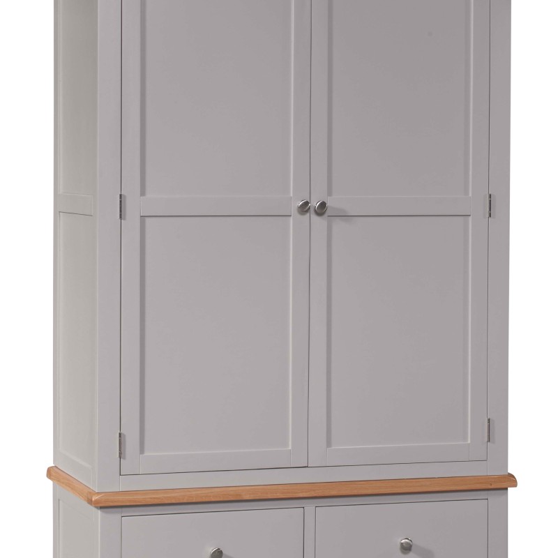 Diamond Grey Painted Gents Double Wardrobe