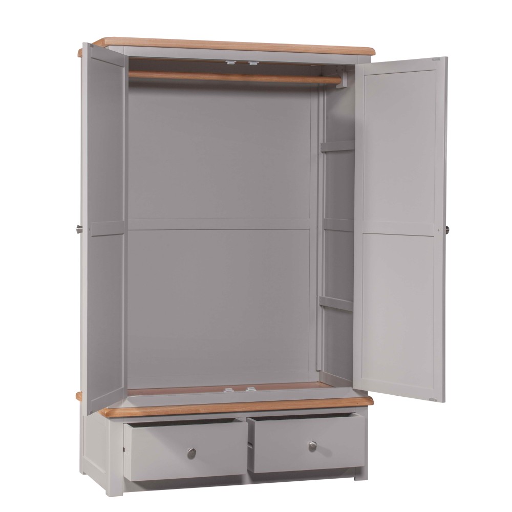 Diamond Grey Painted Gents Double Wardrobe