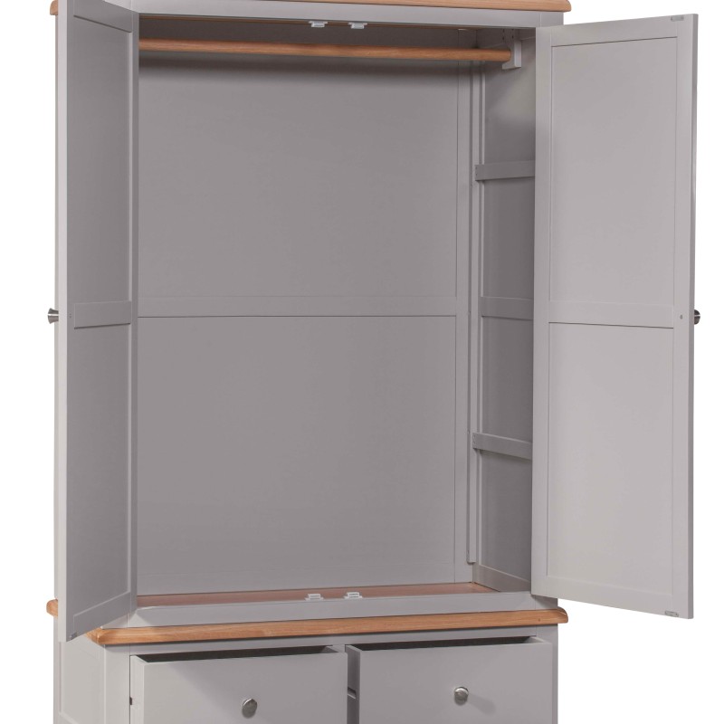 Diamond Grey Painted Gents Double Wardrobe