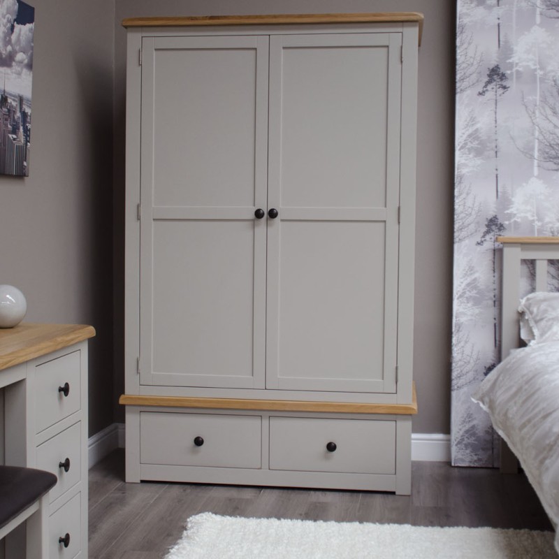 Diamond Grey Painted Gents Double Wardrobe