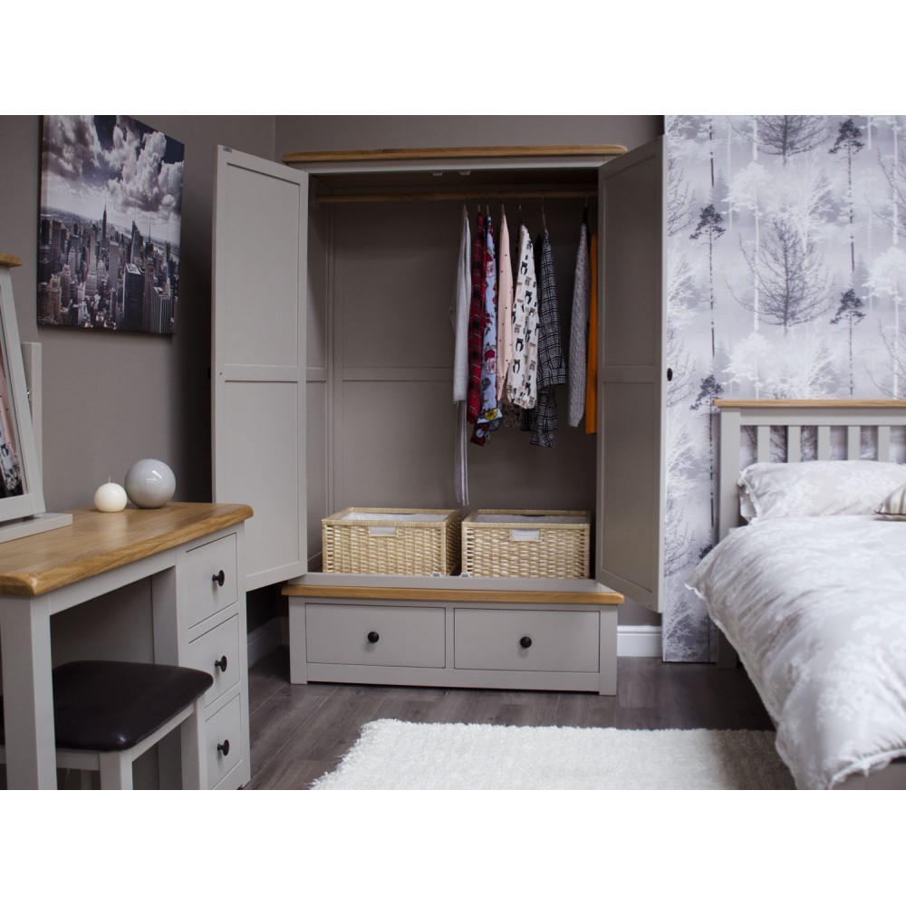 Diamond Grey Painted Gents Double Wardrobe