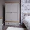 Diamond Grey Painted Gents Double Wardrobe