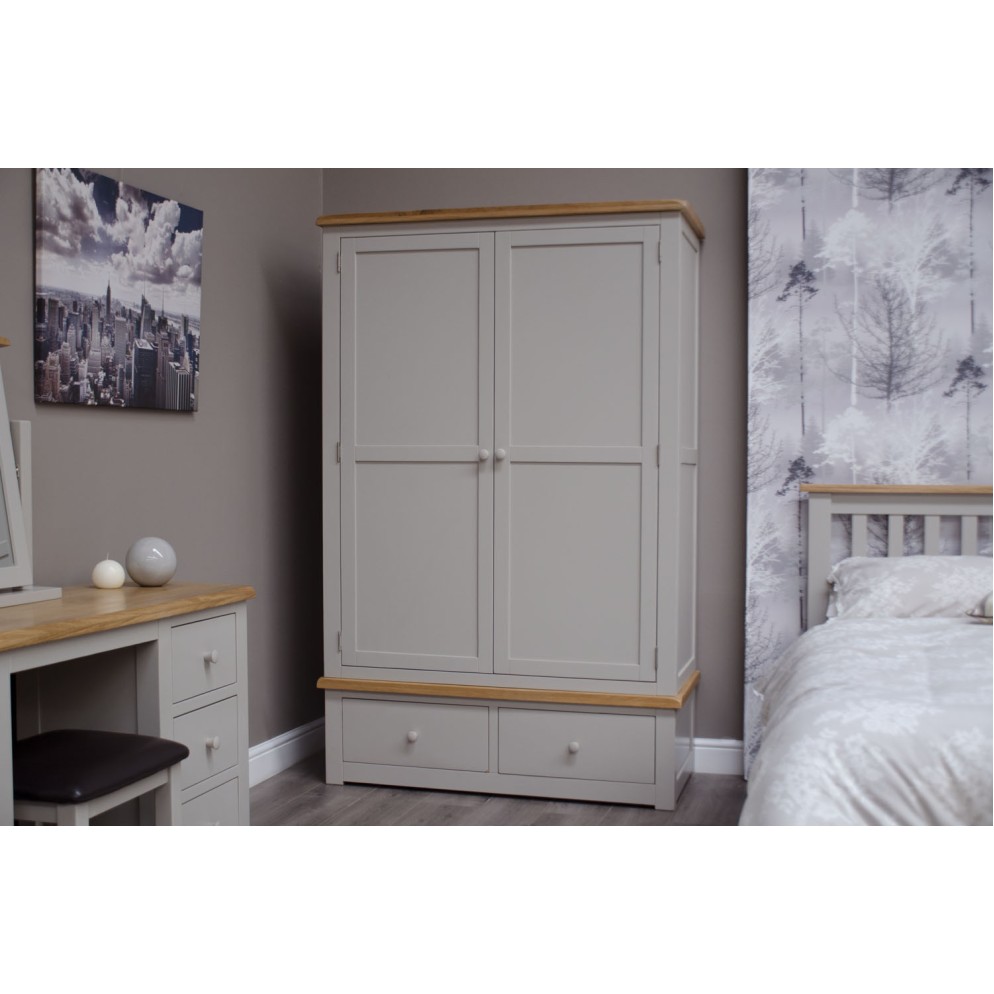 Diamond Grey Painted Gents Double Wardrobe