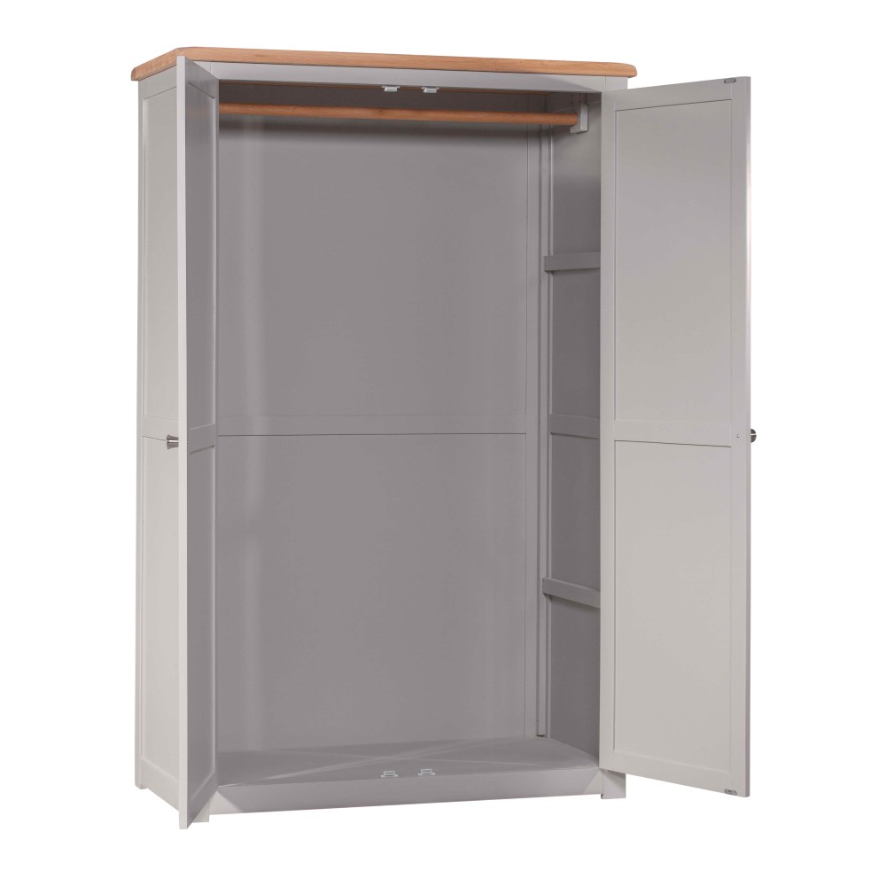 Diamond Grey Painted Ladies Double Wardrobe