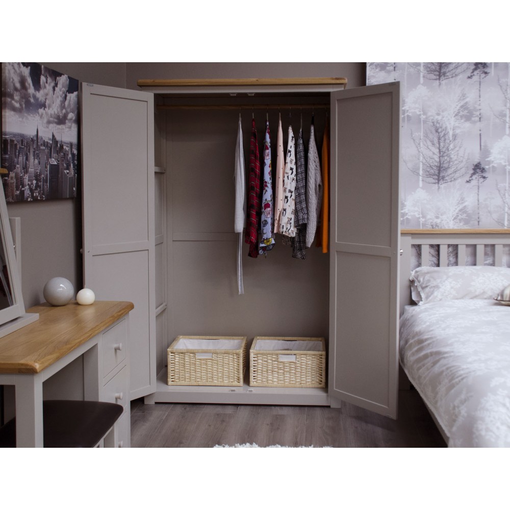 Diamond Grey Painted Ladies Double Wardrobe