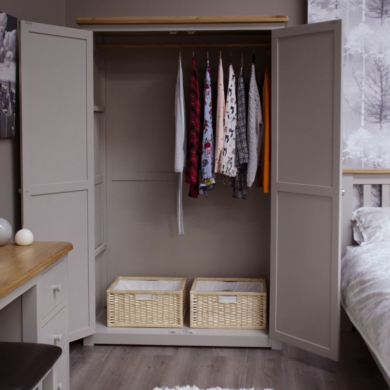 Diamond Grey Painted Ladies Double Wardrobe