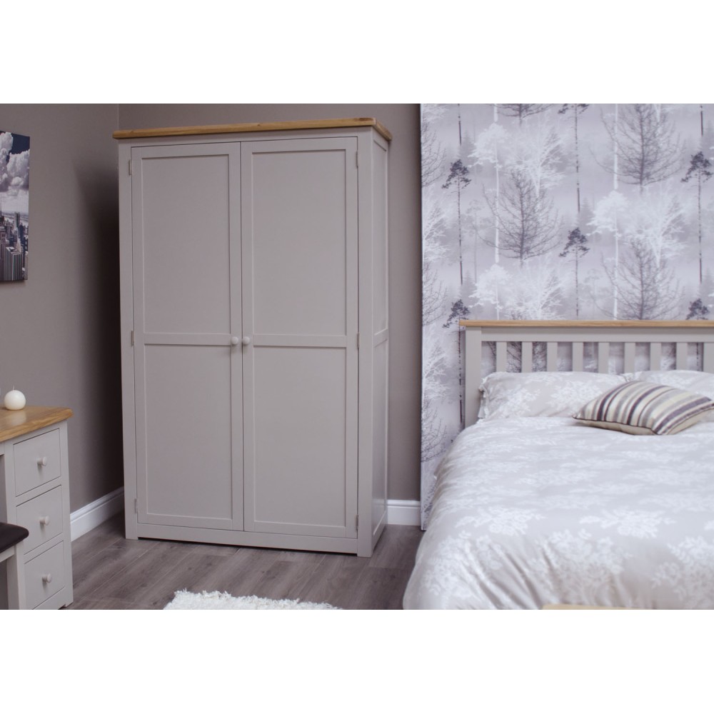 Diamond Grey Painted Ladies Double Wardrobe