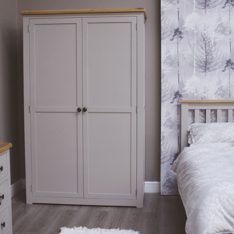 Diamond Grey Painted Ladies Double Wardrobe