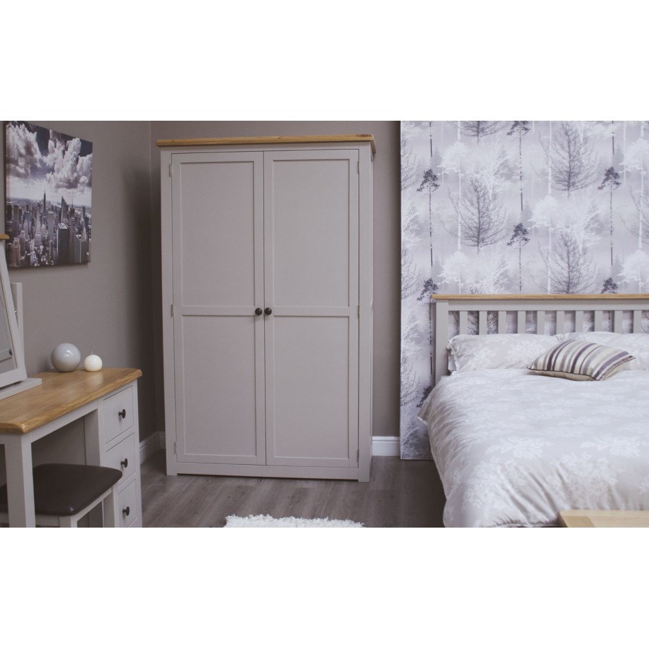 Diamond Grey Painted Ladies Double Wardrobe