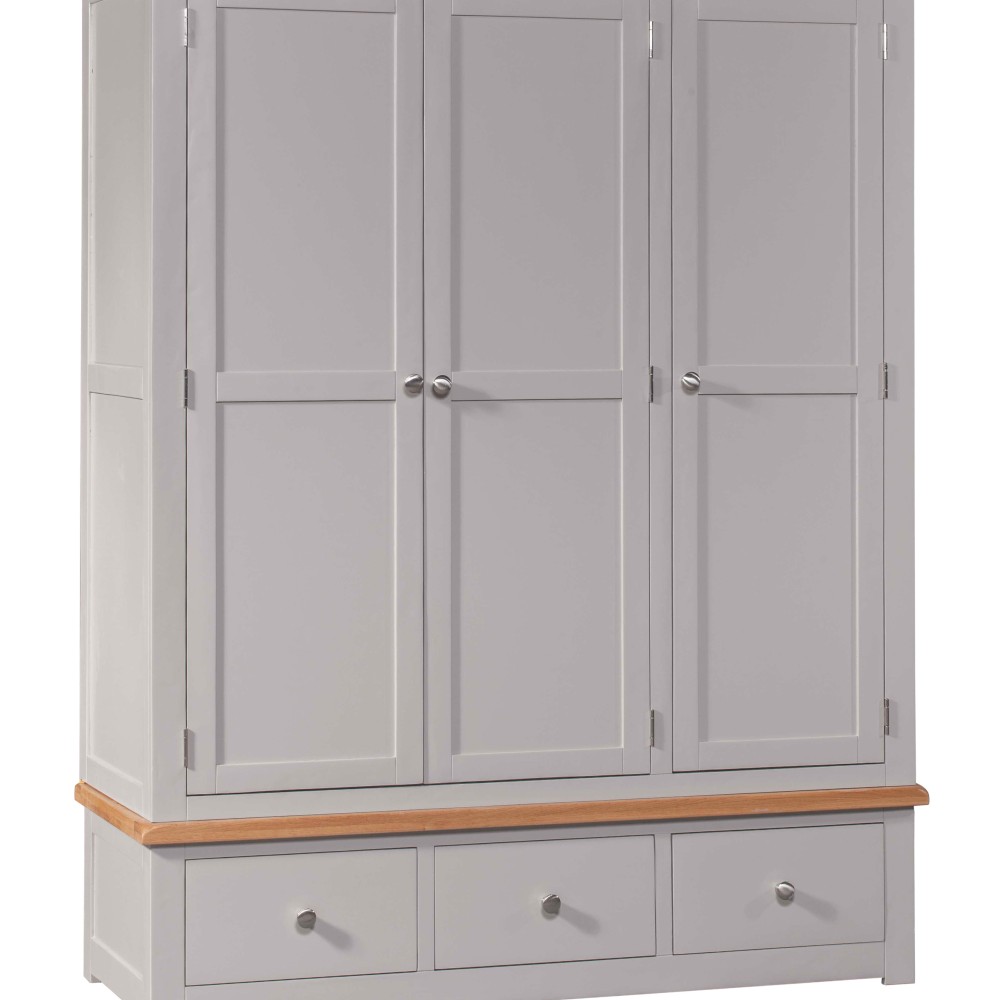 Diamond Grey Painted Triple Wardrobe