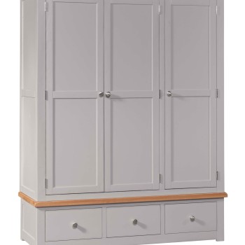 Diamond Grey Painted Triple Wardrobe