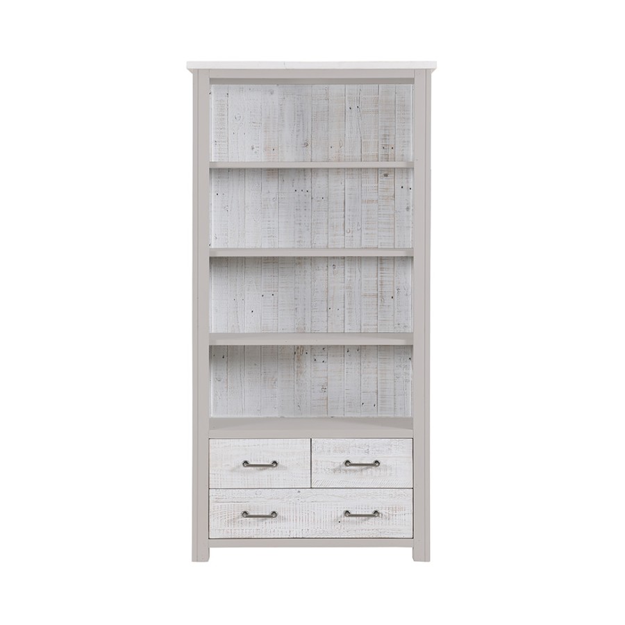 Greystone Large Open Bookcase with Drawers