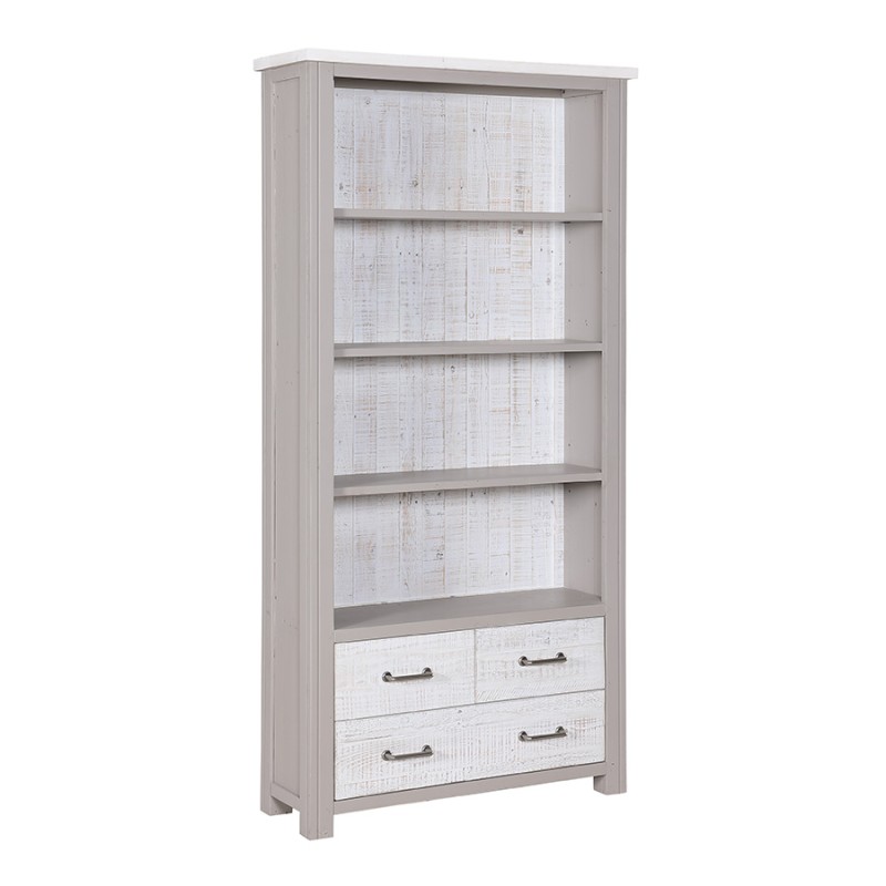 Greystone Large Open Bookcase with Drawers