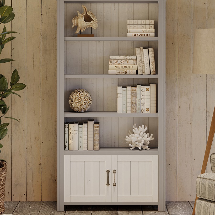 Greystone Large Open Bookcase with Doors