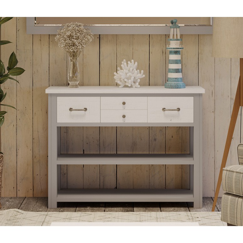 Greystone Low Bookcase Storage Console Table