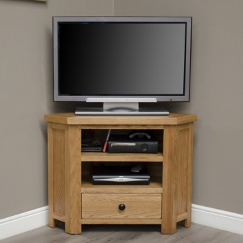 Homestyle Rustic Oak Corner TV Unit 