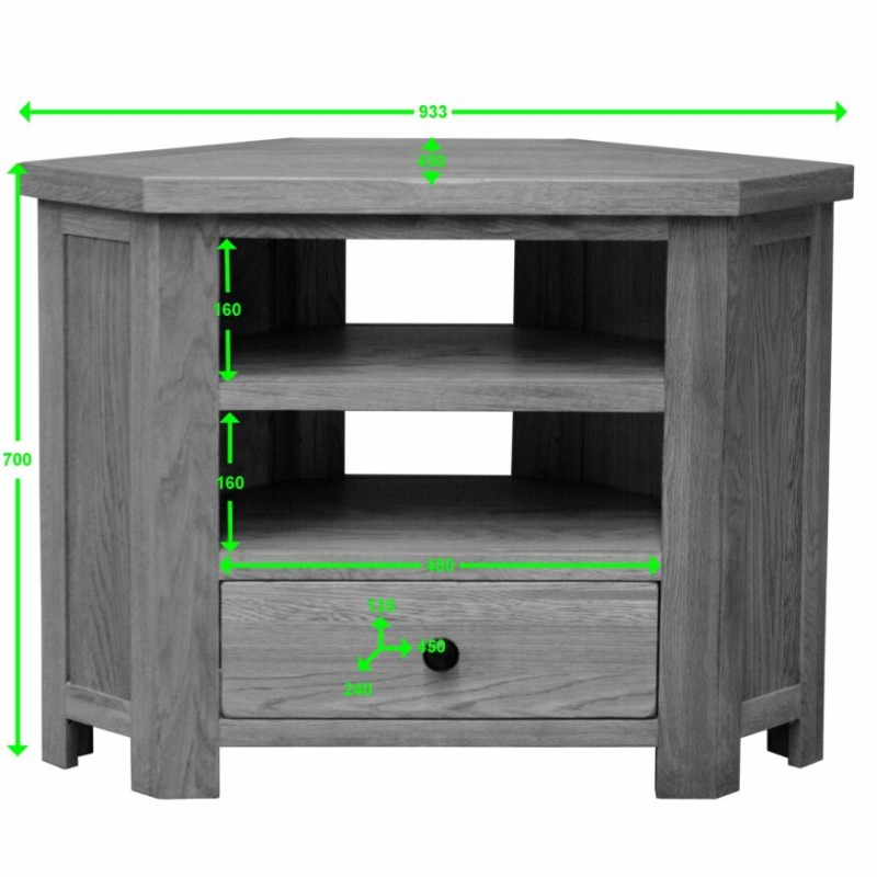 Homestyle Rustic Oak Corner TV Unit 