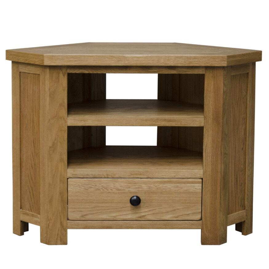 Homestyle Rustic Oak Corner TV Unit 