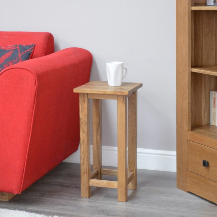 Homestyle Rustic Oak Occasional Square Lamp Table