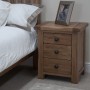 Homestyle Rustic Oak 3 Drawer Bedside Cabinet