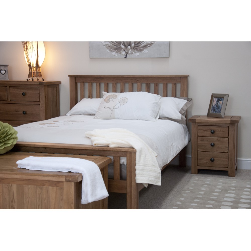 Homestyle Rustic Oak 3 Drawer Bedside Cabinet Homestyle Rustic Oak 3 Drawer Bedside Cabinet