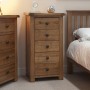 Homestyle Rustic Oak 5 Drawer Narrow Chest