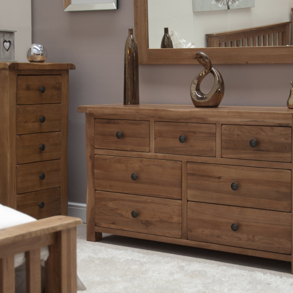Homestyle Rustic Oak 7 Drawer Multi Chest