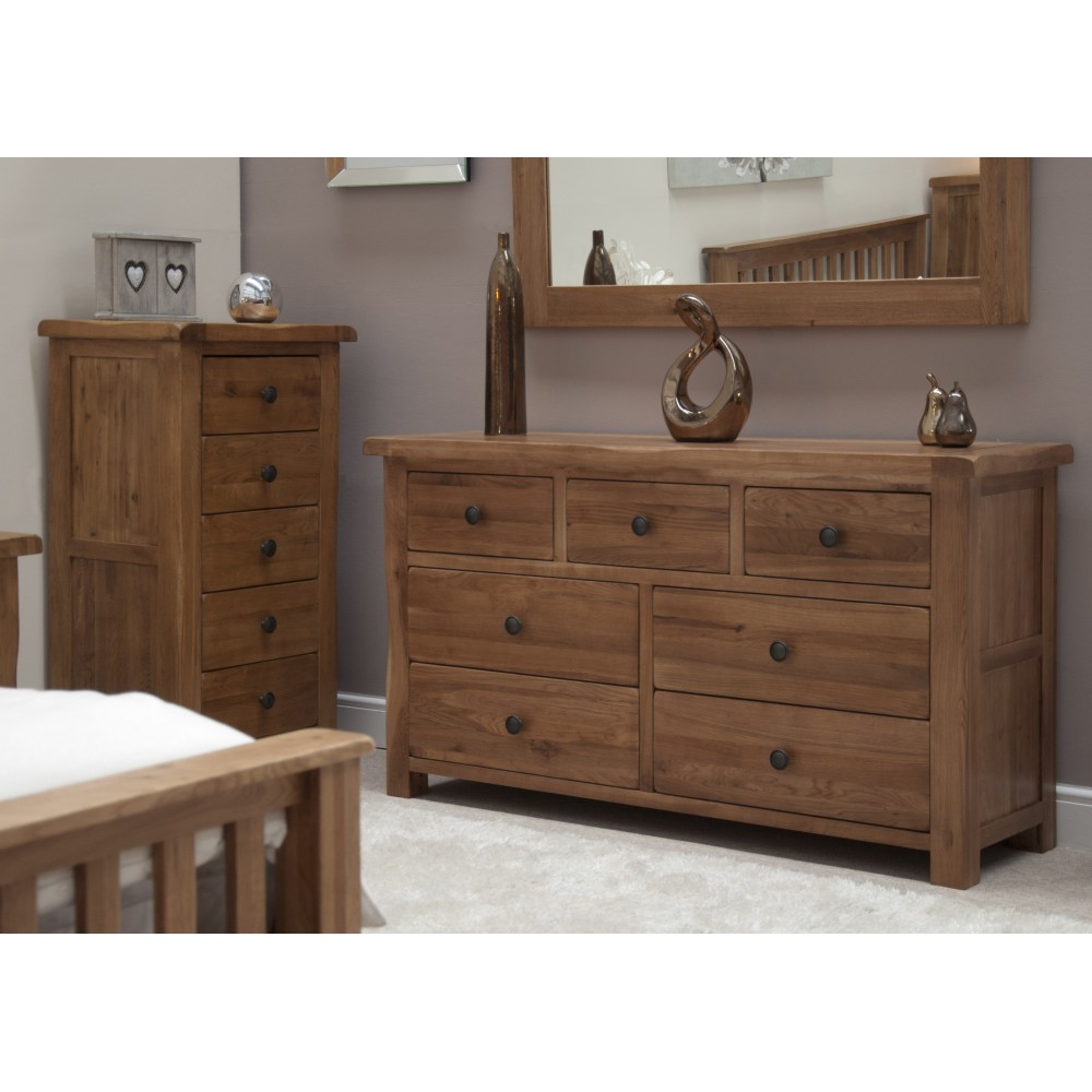Homestyle Rustic Oak 7 Drawer Multi Chest