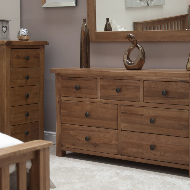 Homestyle Rustic Oak 7 Drawer Multi Chest