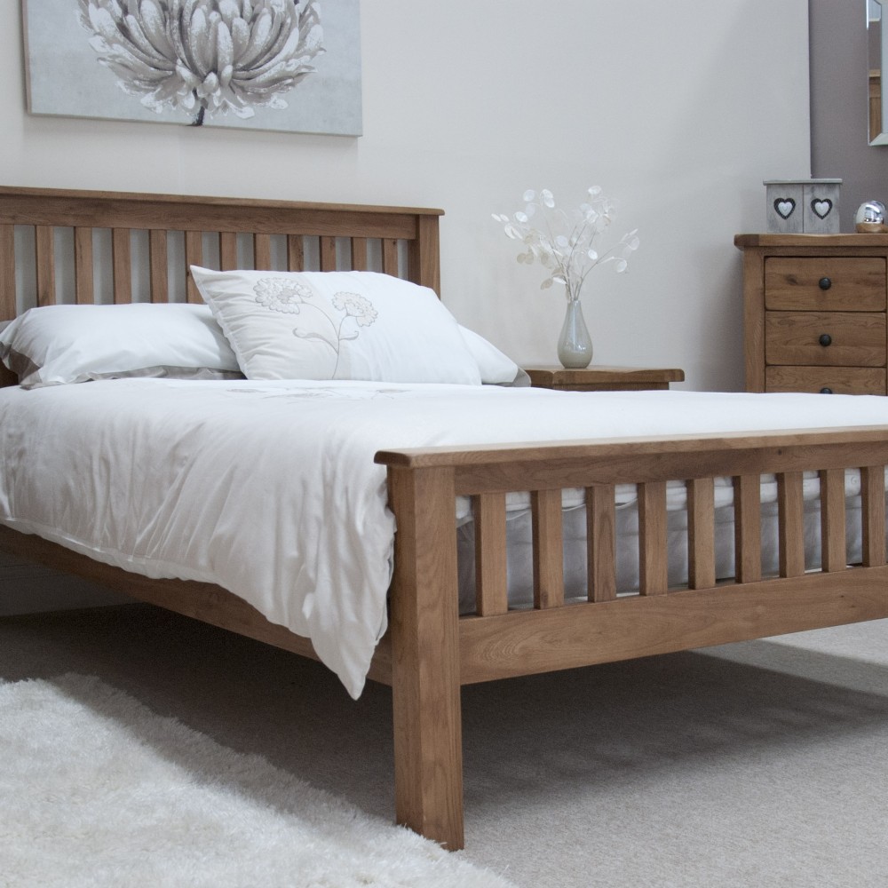 Homestyle Rustic Oak Double Bed
