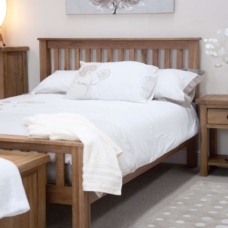 Homestyle Rustic Oak Double Bed