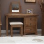 Homestyle Rustic Oak Dressing Table + Stool