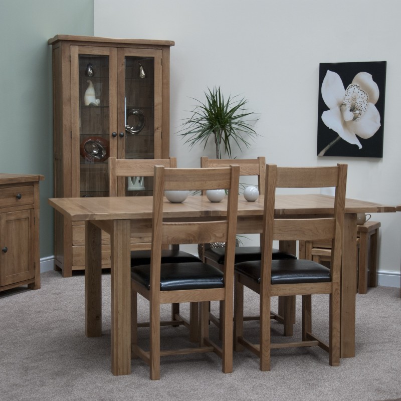 Homestyle Rustic Oak Extending Dining Table