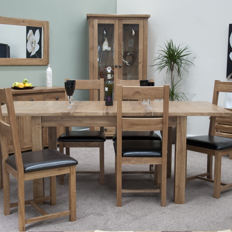Homestyle Rustic Oak Extending Dining Table