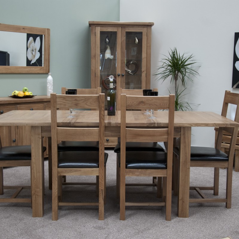Homestyle Rustic Oak Extending Dining Table