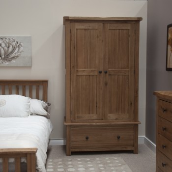 Homestyle Rustic Oak Gents Wardrobe